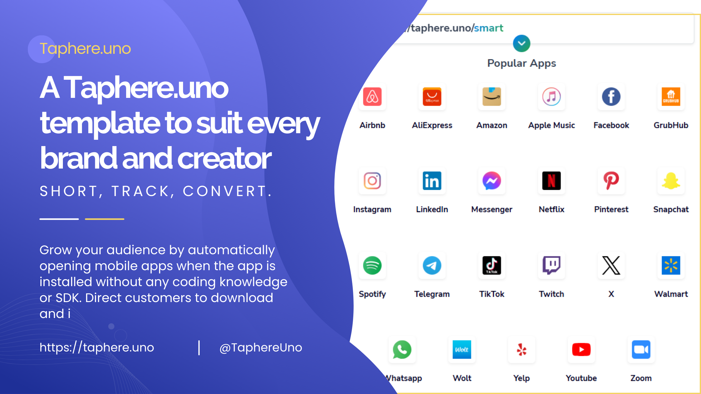 A Taphere.uno template to suit every brand and creator